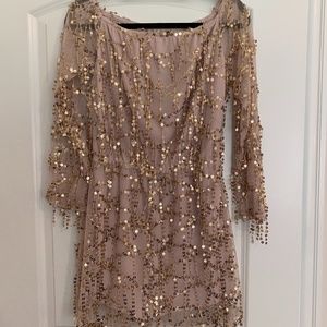 Sequined gold romper